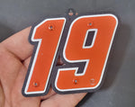 #19  Metal Car Number Ornament