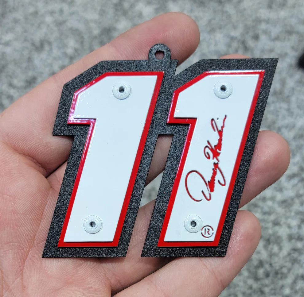 Denny Hamlin #11 Metal Car Number Ornament