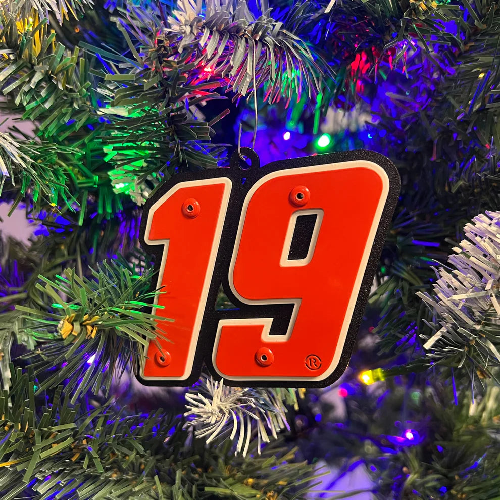 #19  Metal Car Number Ornament