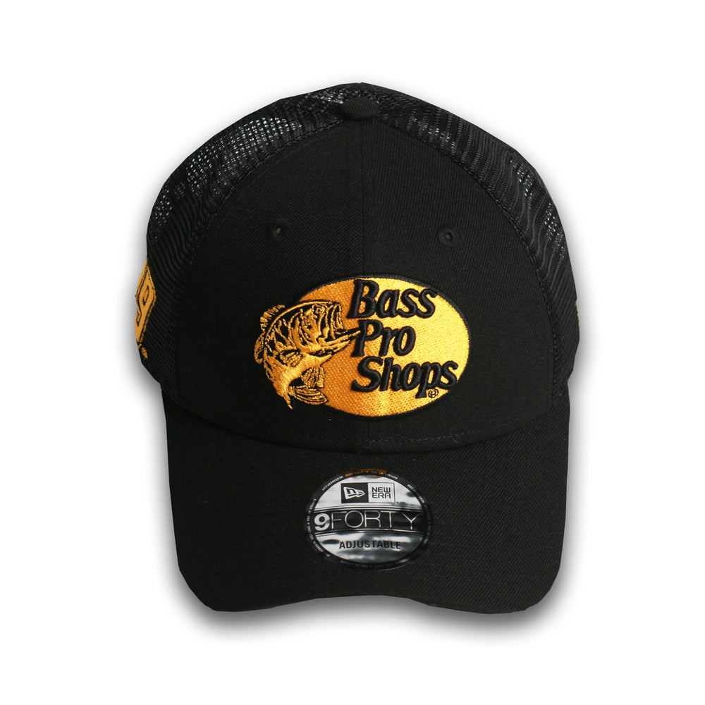 Martin Truex Jr. Bass Pro Black & Gold New Era 940 Trucker Hat