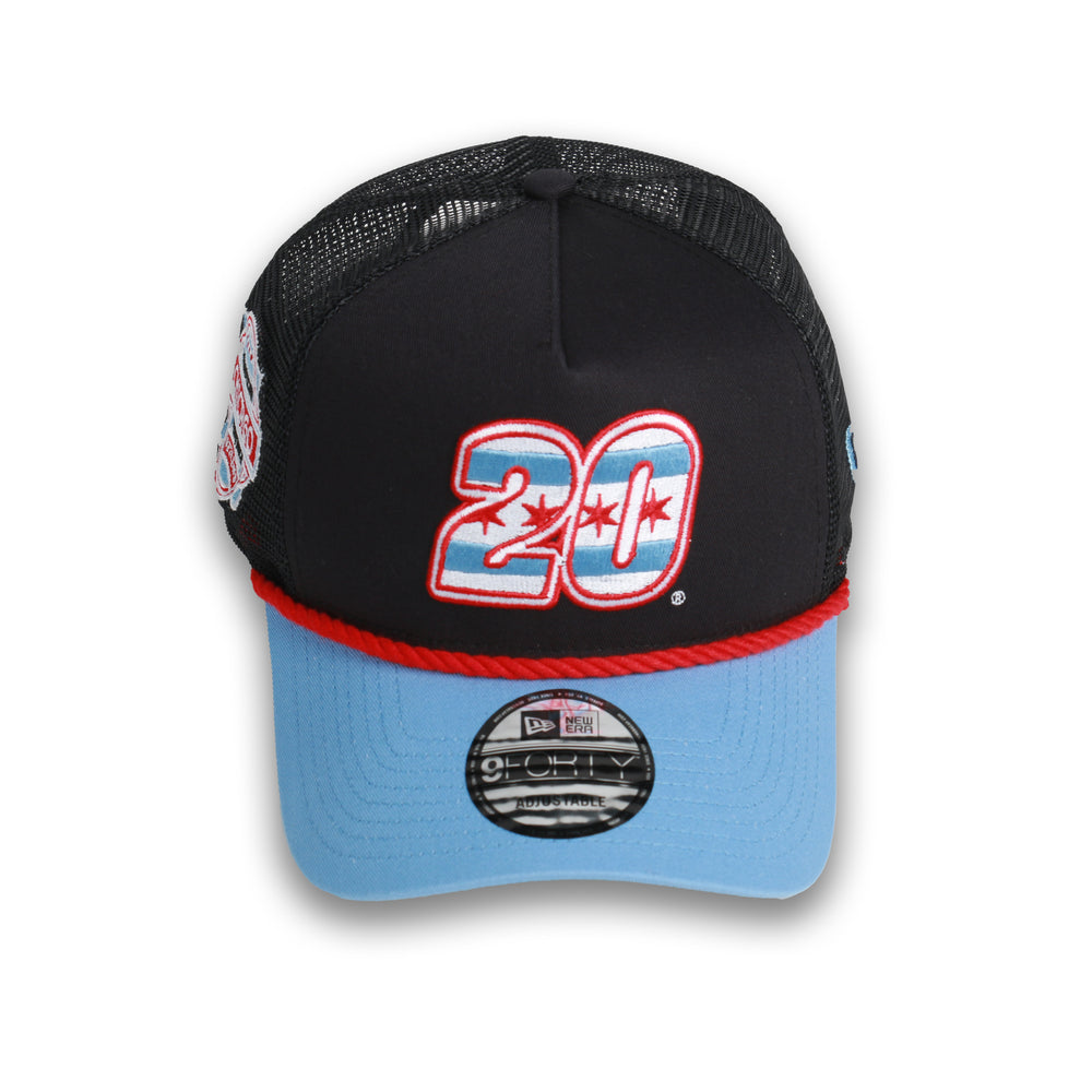 Christopher Bell No. 20 940 New Era Trucker Chicago Street Race Hat