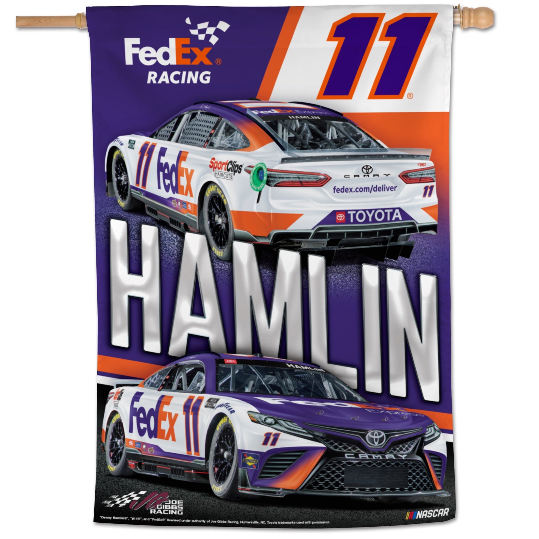 Fanatics Authentic Denny Hamlin 12 x 15 2018 Fedex Sublimated Plaque