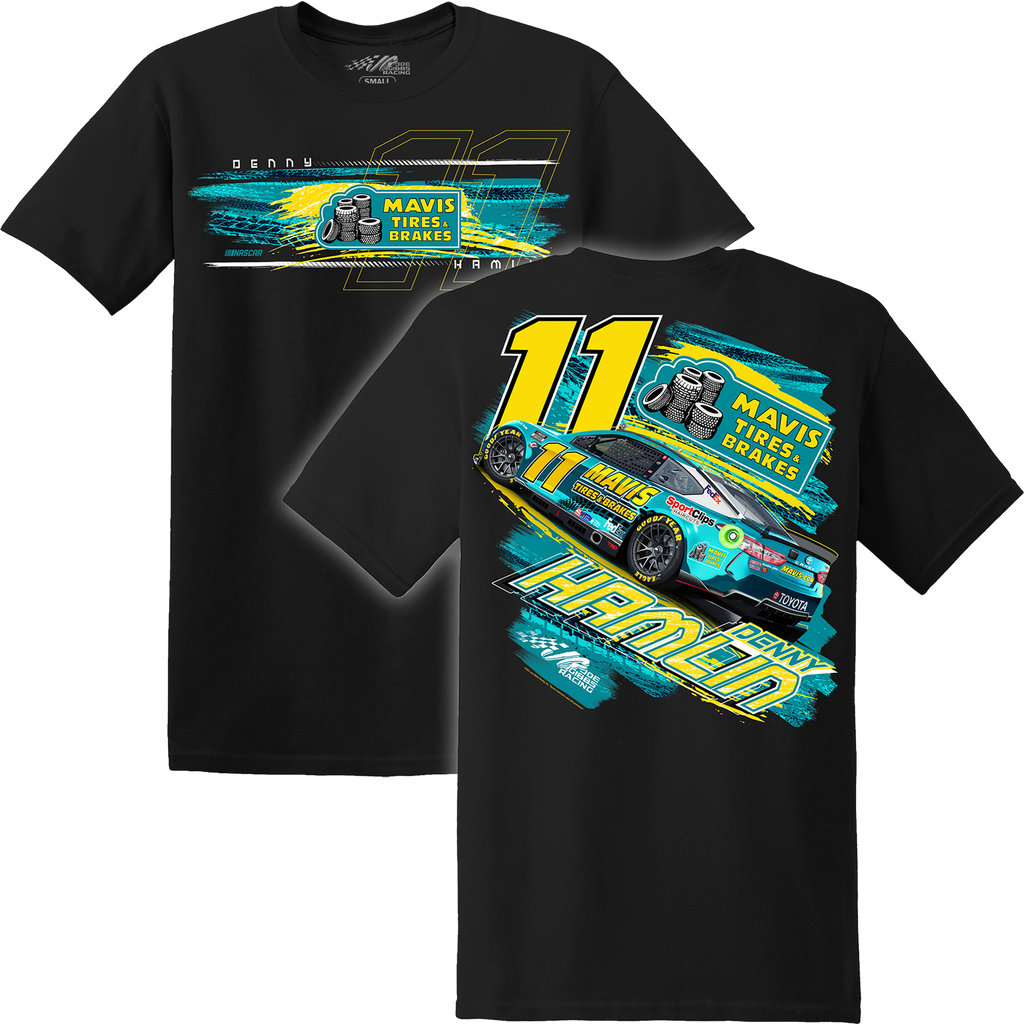 Denny Hamlin Mavis Tires & Brakes Blk 2 Spot Tee – Joe Gibbs Racing Store