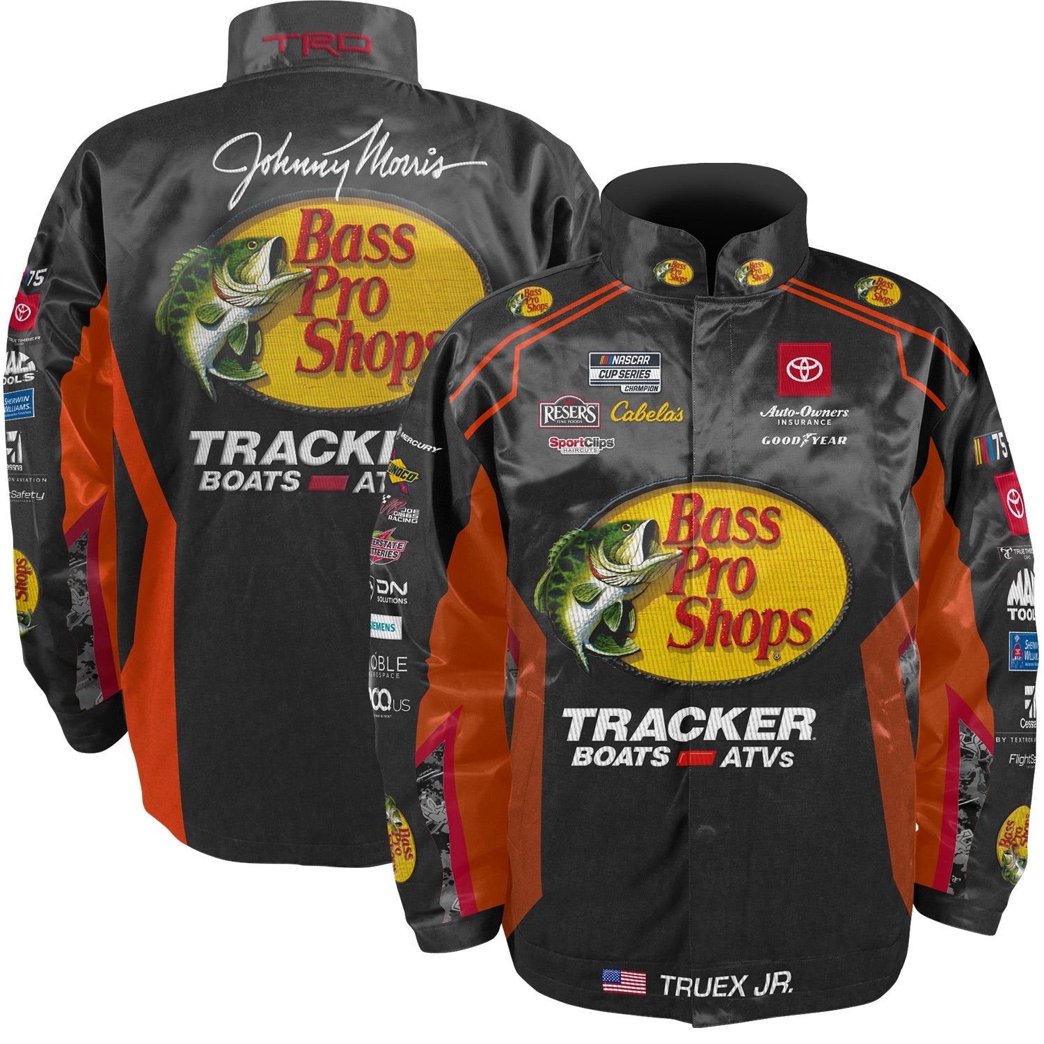 Martin Truex Jr JH Design Bass Pro Shops Twill Driver Uniform Full-Snap  Jacket - Black/Orange
